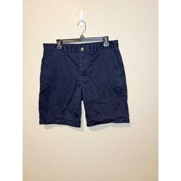 Vineyard Vines Mens Navy Blue Shorts Classic Chino Flat Front Casual Size 34 - Picture 1 of 4